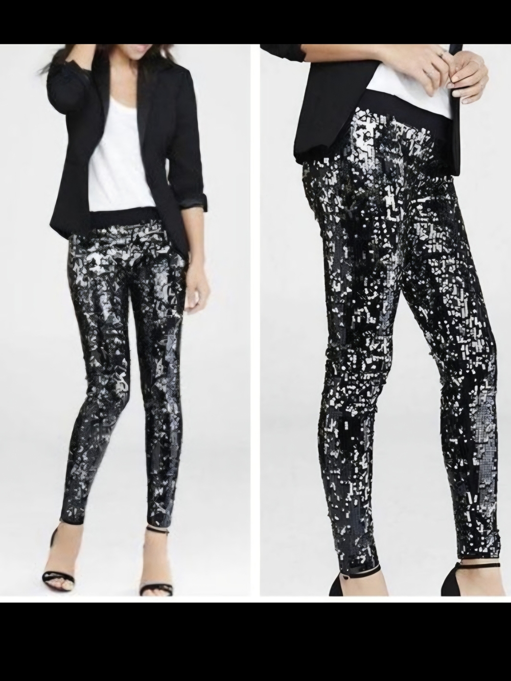 Express Black Sequin Skinny Pants